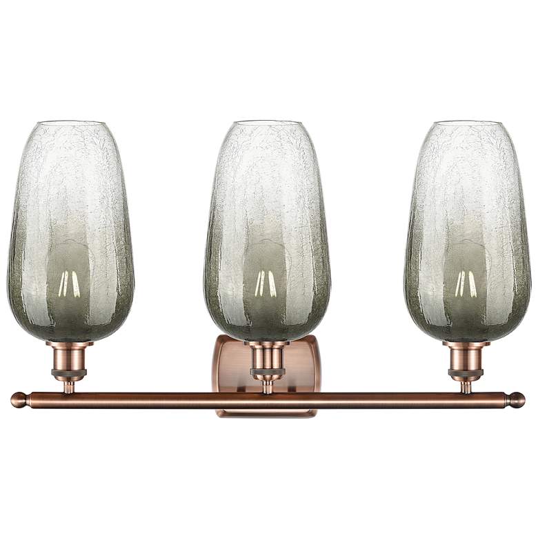 Image 2 Ballston Brookhaven Flute 27"W 3-Lt Copper Bath Light w/ Slate Shade more views