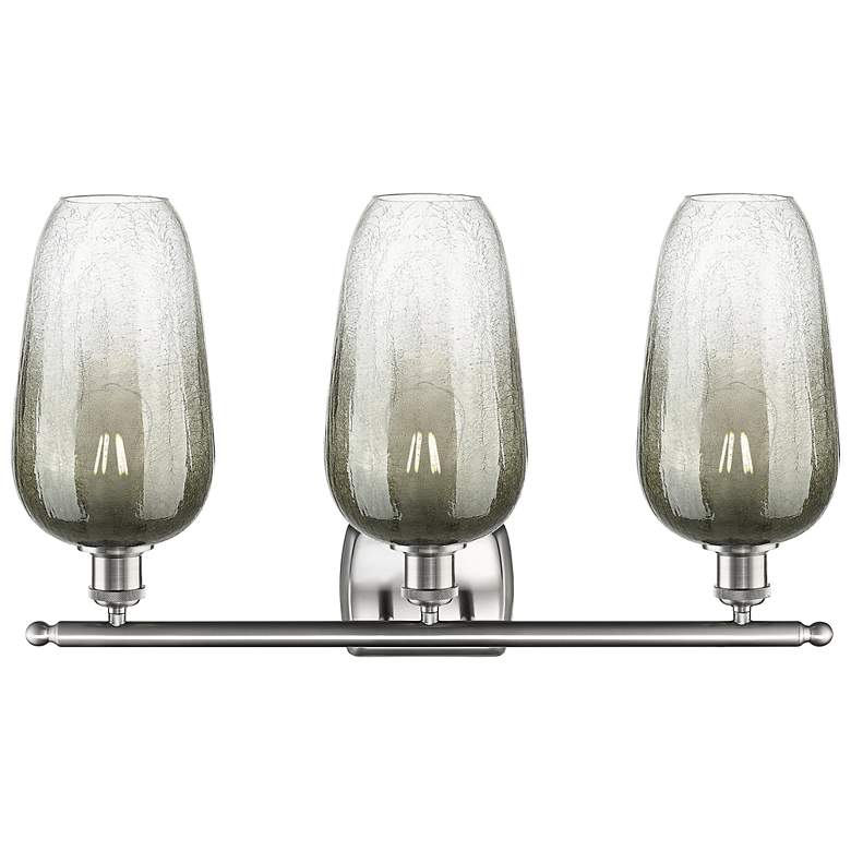 Image 2 Ballston Brookhaven Flute 27"W 3-Lt Nickel Bath Light w/ Slate Shade more views