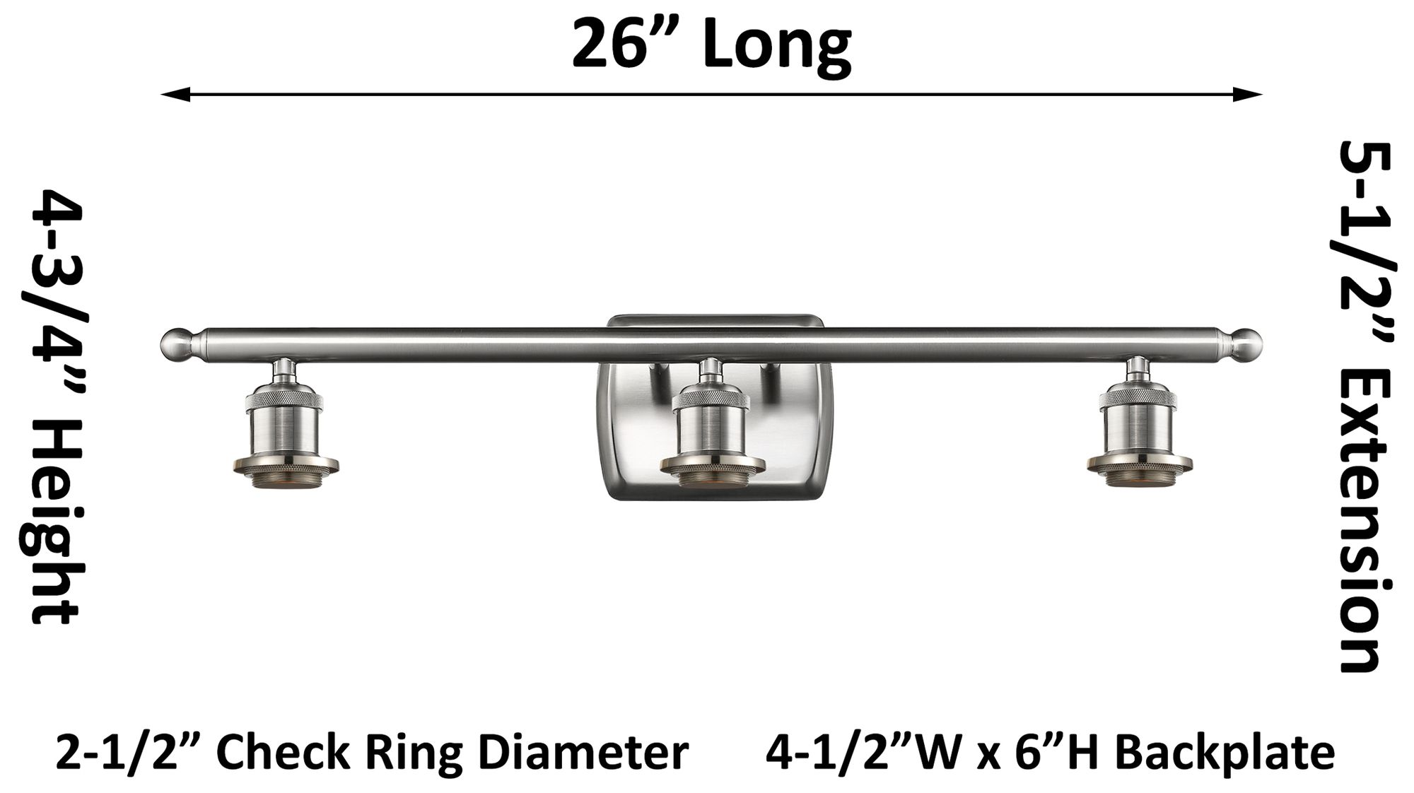Image 3 Ballston Brookhaven Flute 27"W 3-Lt Nickel Bath Light w/ Slate Shade more views