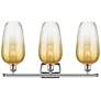 2_Ballston Brookhaven Flute 27"W 3-Lt Polished Nickel Vanity w/ Amber Shade more views