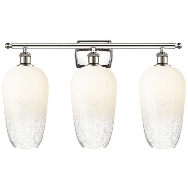 Image 1 Ballston Brookhaven Flute 27"W 3-Lt Polished Nickel Vanity w/ Opal Shade
