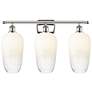 1_Ballston Brookhaven Flute 27"W 3-Lt Polished Nickel Vanity w/ Opal Shade