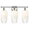 Ballston Brookhaven Flute 27"W 3-Lt Polished Nickel Vanity w/ Opal Shade