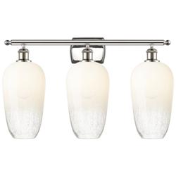 Ballston Brookhaven Flute 27"W 3-Lt Polished Nickel Vanity w/ Opal Shade