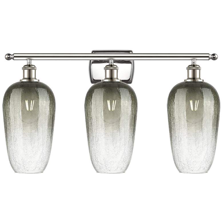 Image 1 Ballston Brookhaven Flute 27"W 3-Lt Polished Nickel Vanity w/ Slate Shade