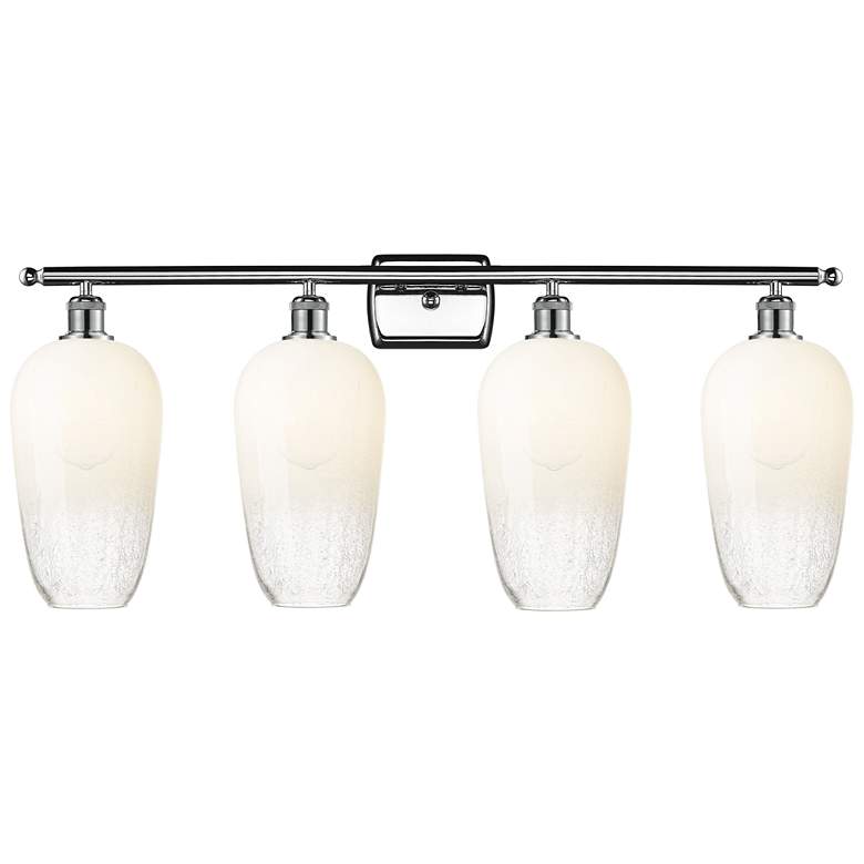 Image 1 Ballston Brookhaven Flute 37"W 4 Light Chrome Bath Light w/ Opal Shade