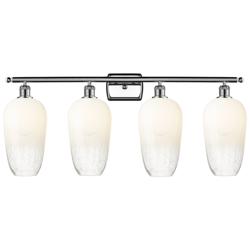 Ballston Brookhaven Flute 37"W 4 Light Chrome Bath Light w/ Opal Shade