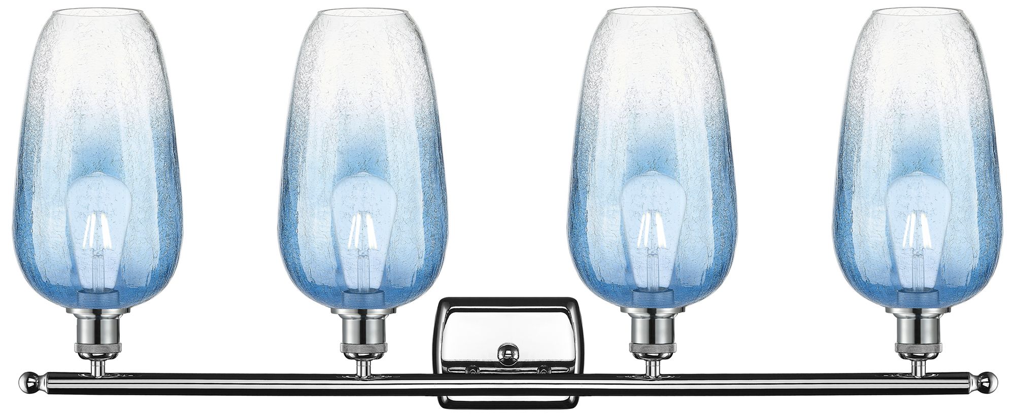 Image 2 Ballston Brookhaven Flute 37"W 4 Light Chrome Vanity w/ Sapphire Shade more views