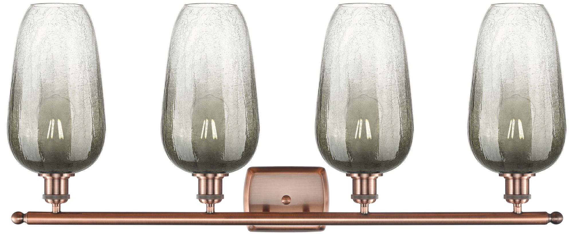 Image 2 Ballston Brookhaven Flute 37"W 4 Light Copper Vanity w/ Slate Shade more views