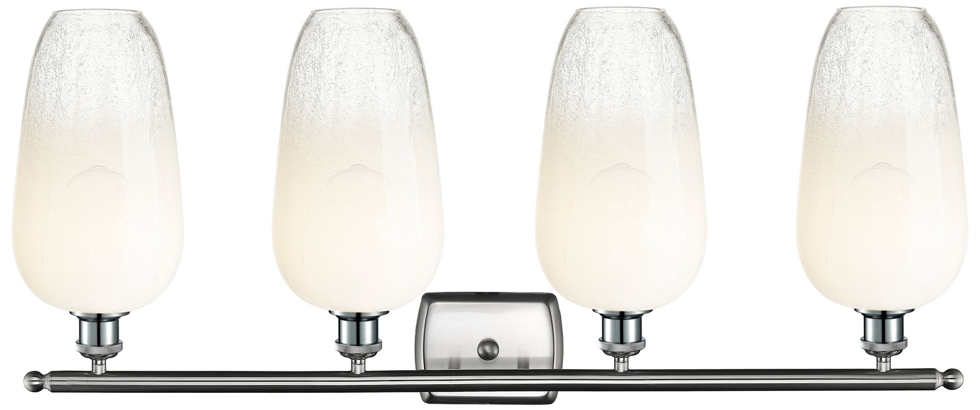 Image 2 Ballston Brookhaven Flute 37"W 4 Light Nickel Bath Light w/ Opal Shade more views