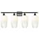 Ballston Brookhaven Flute 37"W 4-Lt Oiled Bronze Vanity w/ Opal Shade