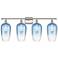 Ballston Brookhaven Flute 37"W 4-Lt Polished Nickel Vanity w/ Blue Shade