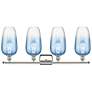 2_Ballston Brookhaven Flute 37"W 4-Lt Polished Nickel Vanity w/ Blue Shade more views