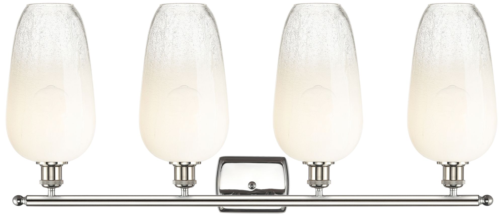 Image 2 Ballston Brookhaven Flute 37"W 4-Lt Polished Nickel Vanity w/ Opal Shade more views