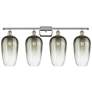 1_Ballston Brookhaven Flute 37"W 4-Lt Polished Nickel Vanity w/ Slate Shade