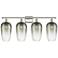 Ballston Brookhaven Flute 37"W 4-Lt Polished Nickel Vanity w/ Slate Shade