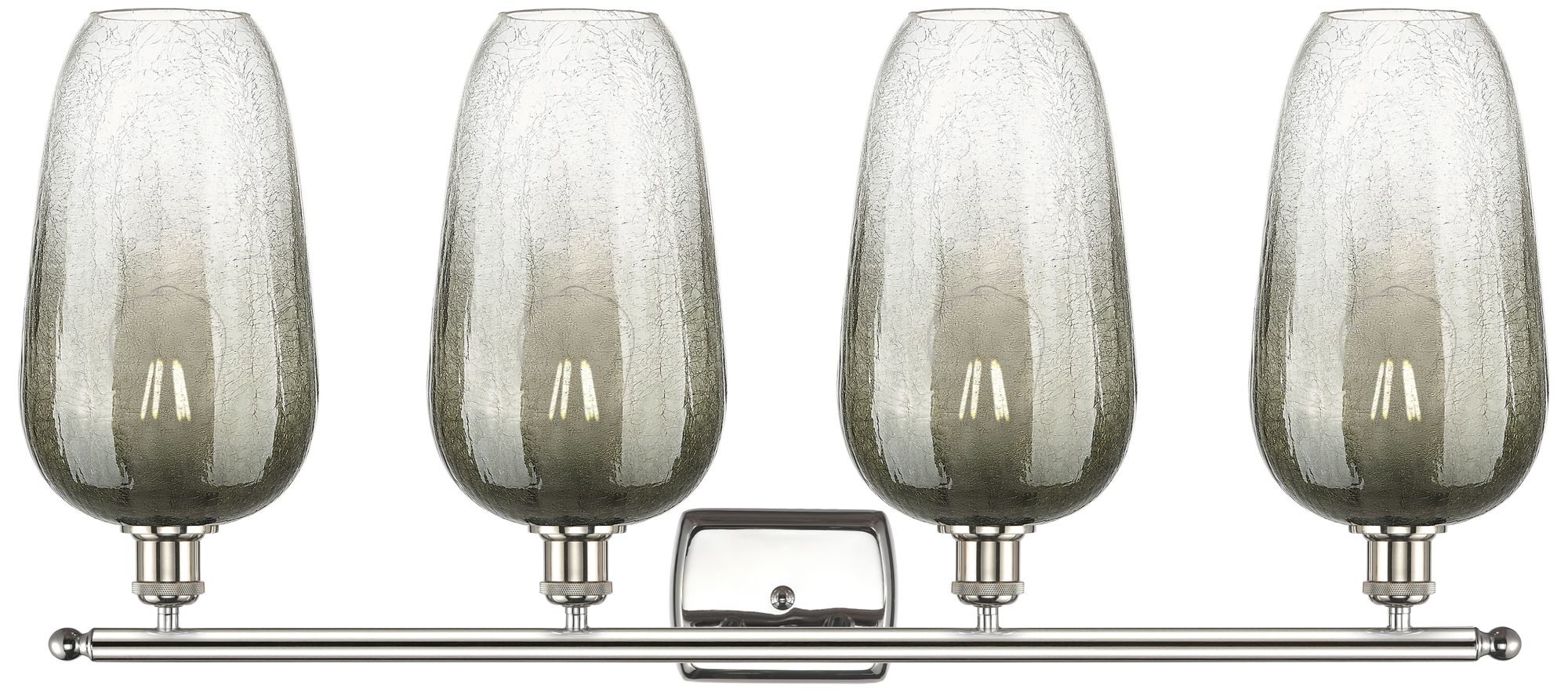 Image 2 Ballston Brookhaven Flute 37"W 4-Lt Polished Nickel Vanity w/ Slate Shade more views