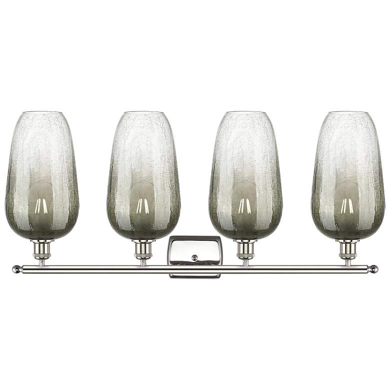 Image 2 Ballston Brookhaven Flute 37"W 4-Lt Polished Nickel Vanity w/ Slate Shade more views