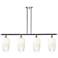 Ballston Brookhaven Flute 48"W 4-Lt Chrome Stem Island Light w/ Opal Shade