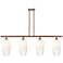 Ballston Brookhaven Flute 48"W 4-Lt Copper Stem Island Light w/ Opal Shade