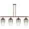Ballston Brookhaven Flute 48"W 4-Lt Copper Stem Island Light w/ Slate Shade
