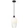 Ballston Brookhaven Flute 7"W Black Cord Mini Pendant w/ Opal Shade