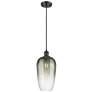 1_Ballston Brookhaven Flute 7"W Black Cord Mini Pendant w/ Slate Shade