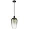 Ballston Brookhaven Flute 7"W Black Cord Mini Pendant w/ Slate Shade