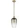 Ballston Brookhaven Flute 7"W Brass Stem Mini Pendant w/ Slate Shade