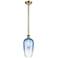 Ballston Brookhaven Flute 7"W Brass Stem Pendant w/ Sapphire Shade