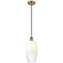 1_Ballston Brookhaven Flute 7"W Brushed Brass Cord Pendant w/ Opal Shade