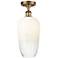Ballston Brookhaven Flute 7"W Brushed Brass Semi-Flush w/ Opal Shade