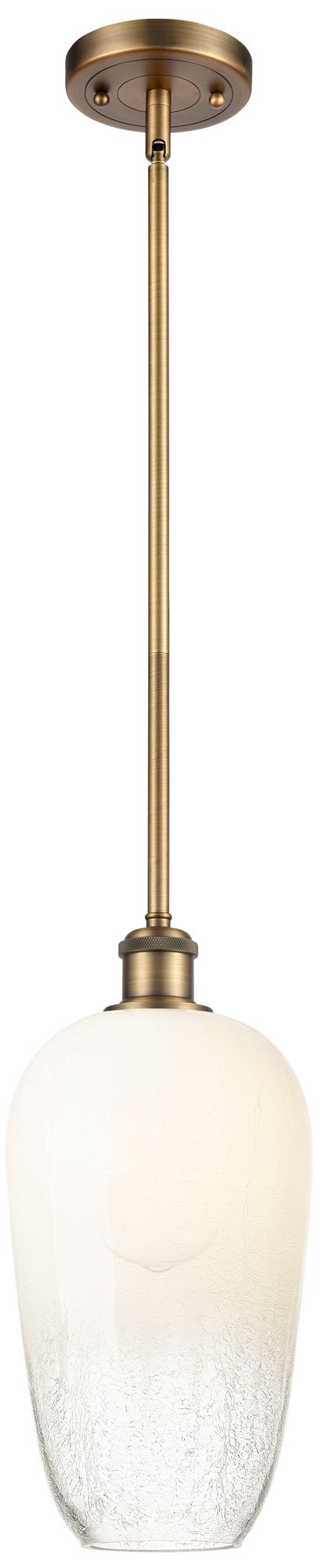 Ballston Brookhaven Flute 7"W Brushed Brass Stem Pendant w/ Opal Shade