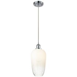 Ballston Brookhaven Flute 7"W Chrome Cord Mini Pendant w/ Opal Shade