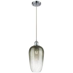 Ballston Brookhaven Flute 7"W Chrome Cord Mini Pendant w/ Slate Shade