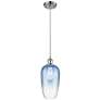 1_Ballston Brookhaven Flute 7"W Chrome Cord Pendant w/ Sapphire Shade