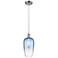 Ballston Brookhaven Flute 7"W Chrome Cord Pendant w/ Sapphire Shade
