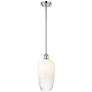 1_Ballston Brookhaven Flute 7"W Chrome Stem Mini Pendant w/ Opal Shade