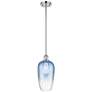 Ballston Brookhaven Flute 7"W Chrome Stem Pendant w/ Sapphire Shade