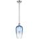 Ballston Brookhaven Flute 7"W Chrome Stem Pendant w/ Sapphire Shade