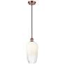 1_Ballston Brookhaven Flute 7"W Copper Cord Mini Pendant w/ Opal Shade