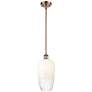 1_Ballston Brookhaven Flute 7"W Copper Stem Mini Pendant w/ Opal Shade