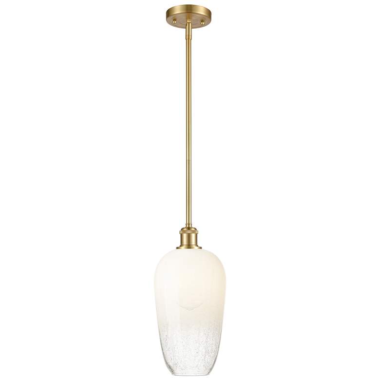 Image 1 Ballston Brookhaven Flute 7"W Gold Stem Mini Pendant w/ Opal Shade