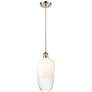 1_Ballston Brookhaven Flute 7"W Nickel Cord Pendant w/ Opal Shade