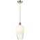 Ballston Brookhaven Flute 7"W Nickel Cord Pendant w/ Opal Shade