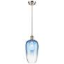 1_Ballston Brookhaven Flute 7"W Nickel Cord Pendant w/ Sapphire Shade