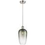1_Ballston Brookhaven Flute 7"W Nickel Cord Pendant w/ Slate Shade