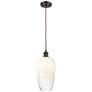 1_Ballston Brookhaven Flute 7"W Oiled Bronze Cord Pendant w/ Opal Shade