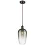 1_Ballston Brookhaven Flute 7"W Oiled Bronze Cord Pendant w/ Slate Shade