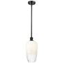 1_Ballston Brookhaven Flute 7"W Oiled Bronze Stem Pendant w/ Opal Shade